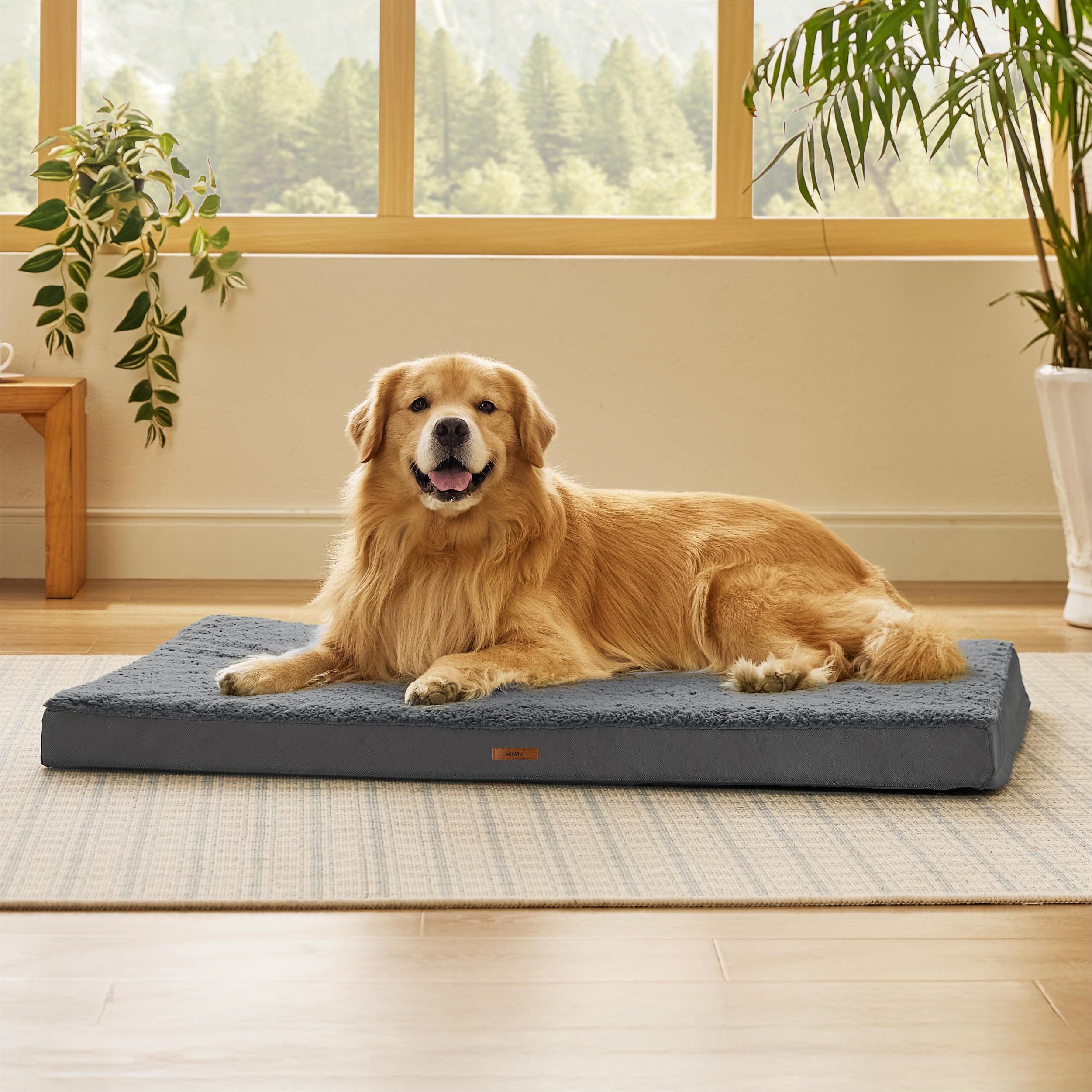 LE SURE XL dog bed cover side view showing secure fit