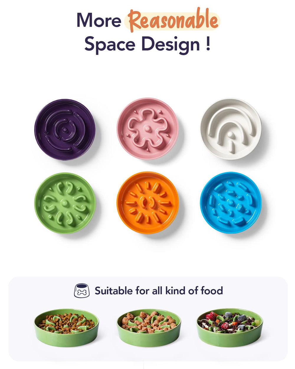 LE TAUCI slow feeder bowl suitable for high-traffic meal times.