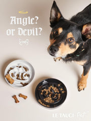 LE TAUCI elevated slow feeder for small breeds supports comfortable dining