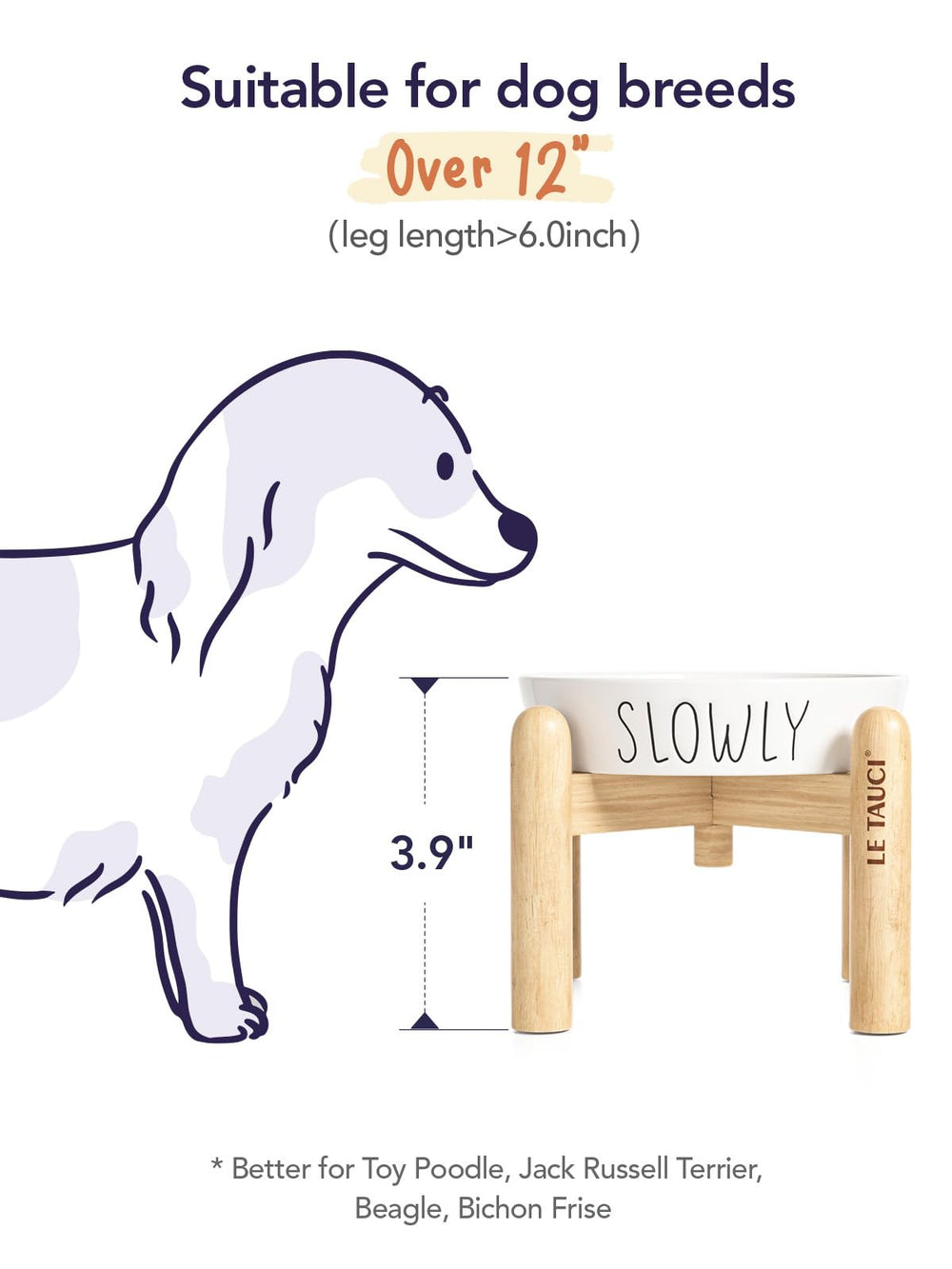 LE TAUCI PET easy clean ceramic bowl is dishwasher safe