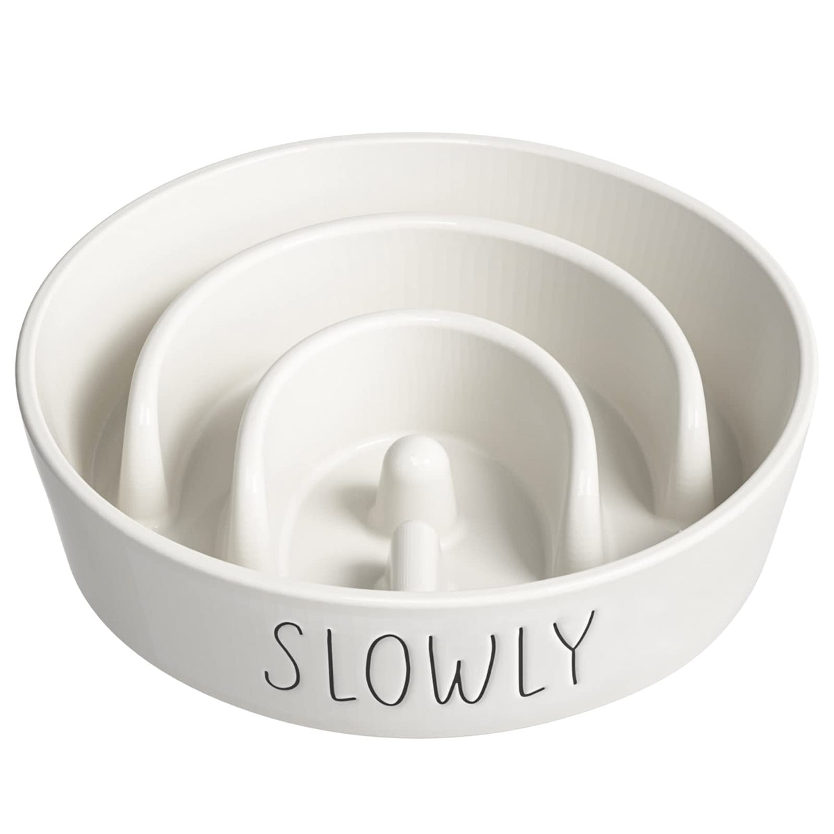 LE TAUCI PET slow feeder ceramic bowl close-up showing ceramic finish for easy cleaning