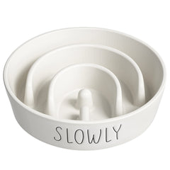 LE TAUCI PET slow feeder ceramic bowl close-up showing ceramic finish for easy cleaning