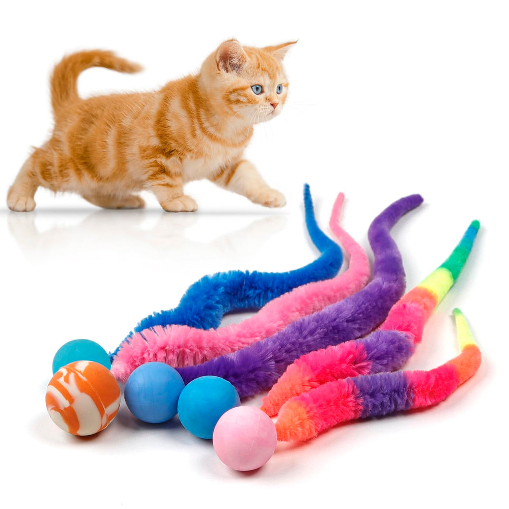 LE TOOTER mixed bouncy ball with tail cat toys pack 1 promotes active play
