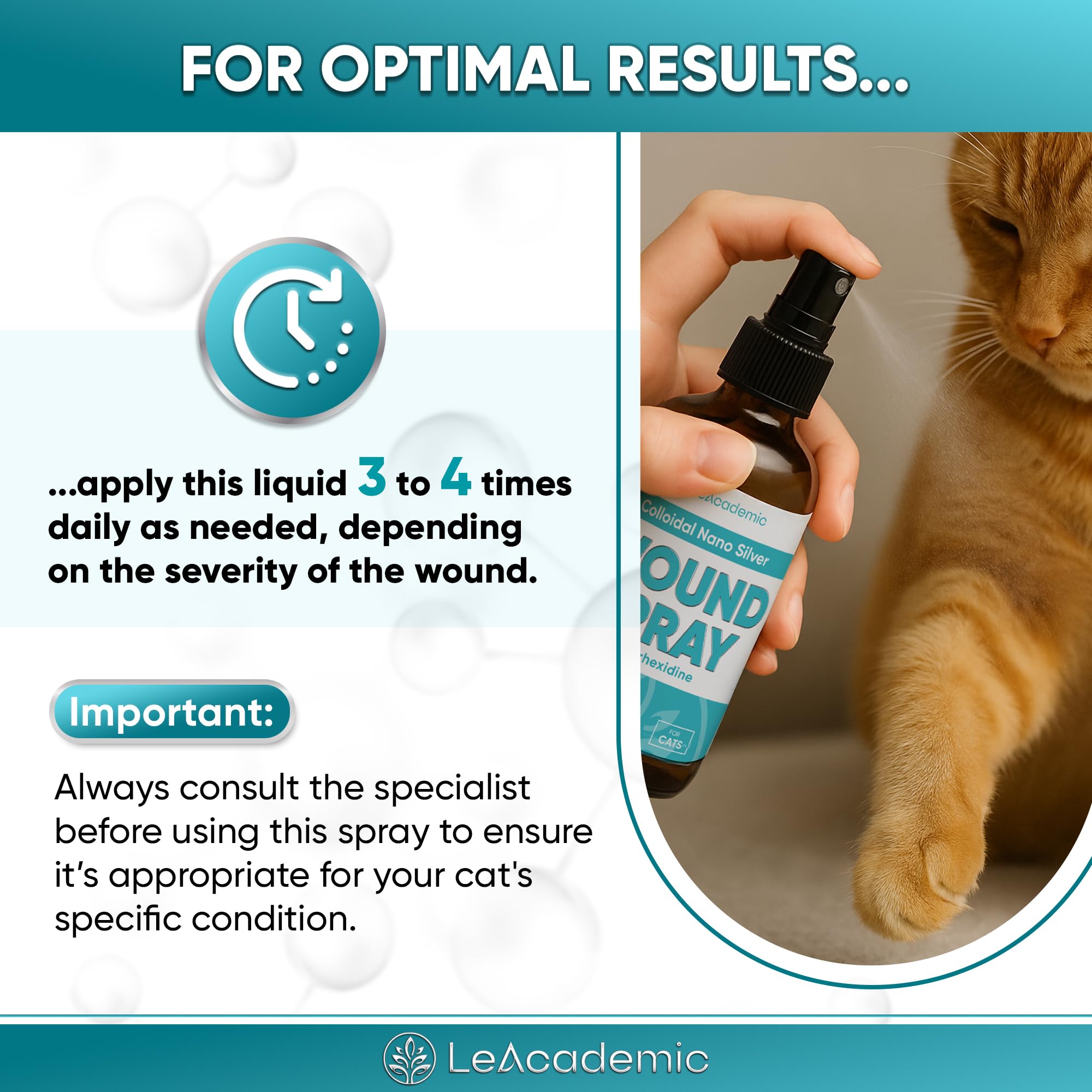 LeAcademic cat wound spray kittens and adults suitable for versatile care.