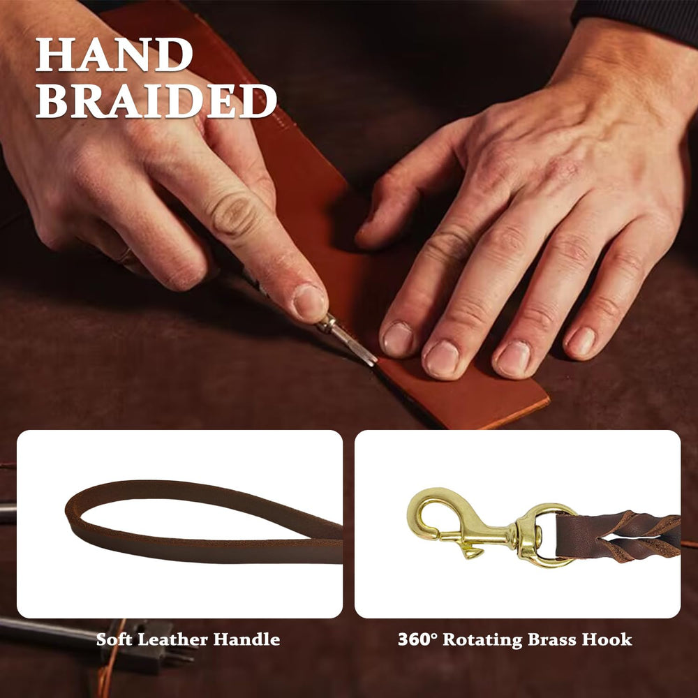 Leadfar heavy-duty braided leash with copper clip for strength