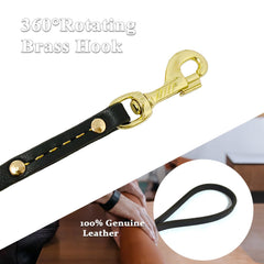 Leadfar heavy duty leash durable stitching detail emphasizing reinforced construction.