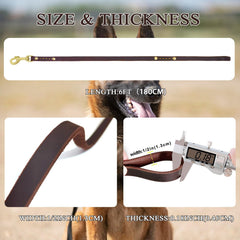 LeadFar Leather Dog Leash durable stitching and rivets for daily use