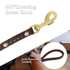 LeadFar Leather Dog Leash close-up of luxurious leather texture
