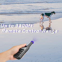 LeadGo remote control image shows 3300ft range for long-distance training sessions