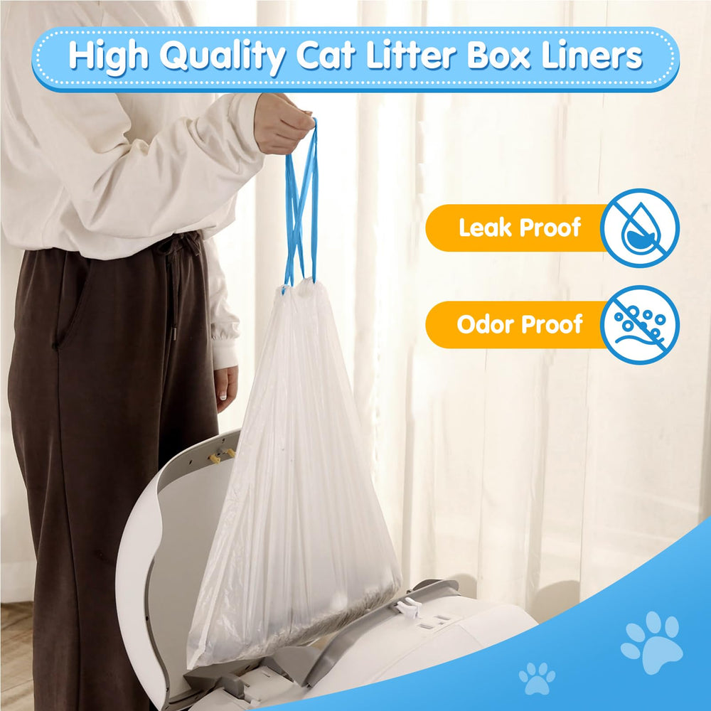 LeadGoods large-capacity waste bags illustrate 9-12 gallon capacity for multi-cat homes