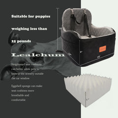 Lealchum booster fits back seat, helping secure pets during travel.