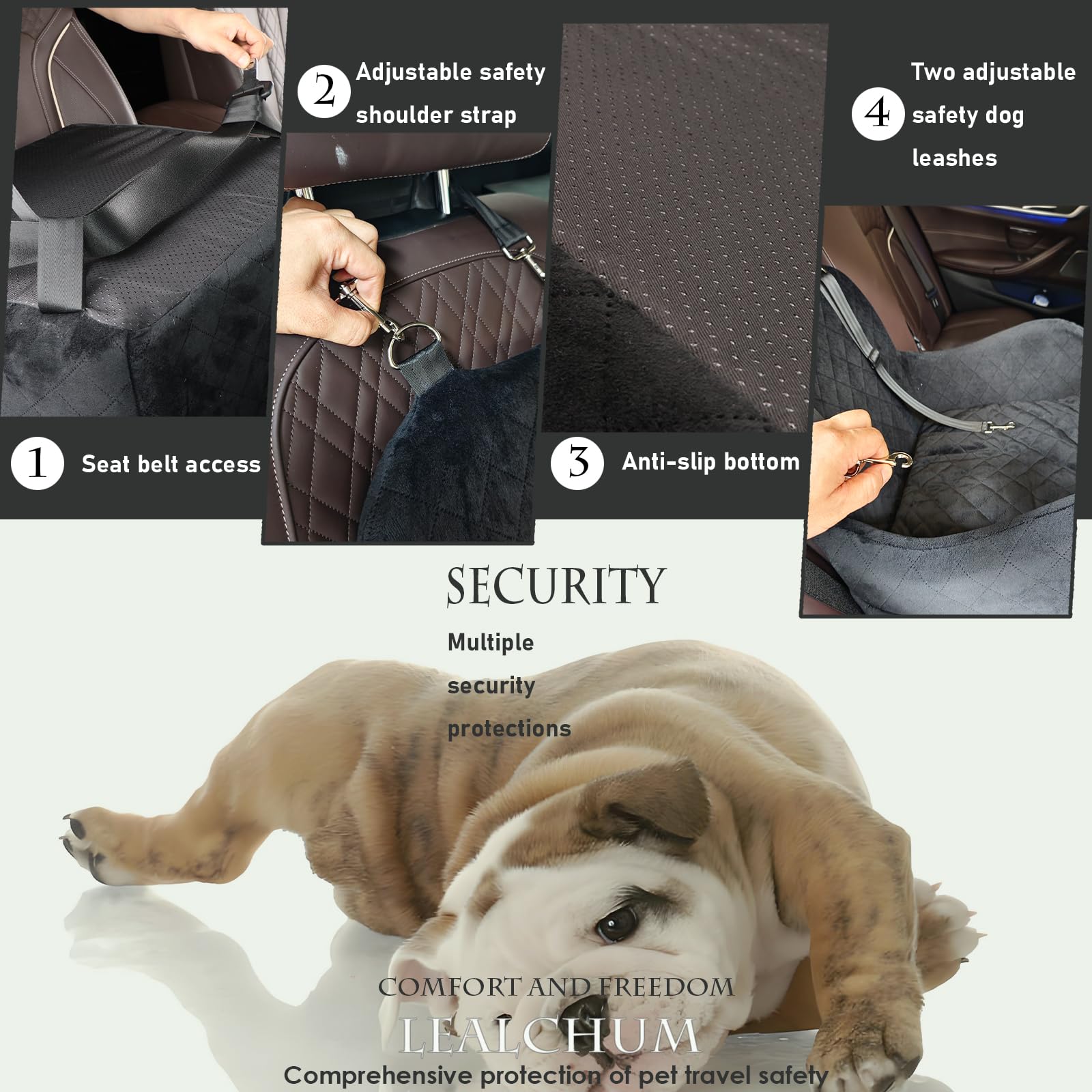 Lealchum booster seat shows elevated cushion aiding outdoor scenery view.