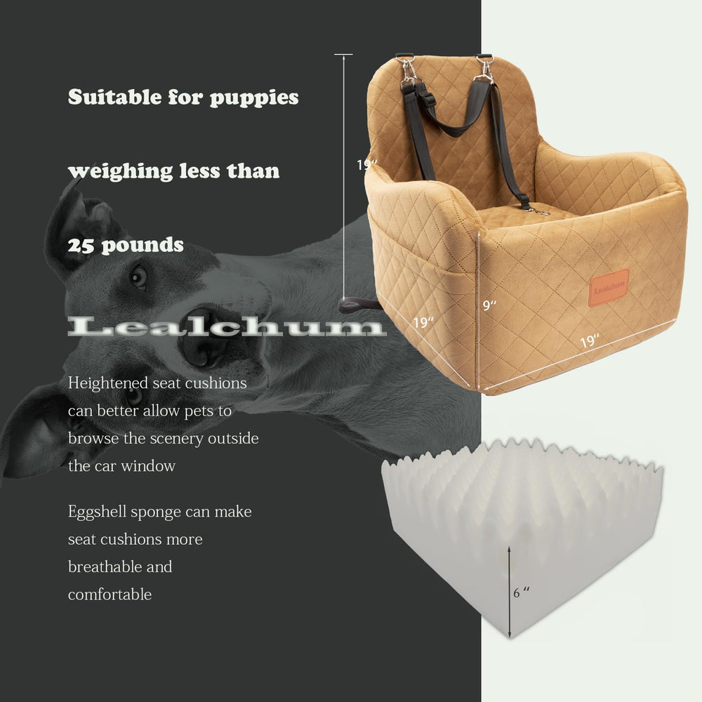 Lealchum memory-foam interior provides plush support for small to medium dogs.