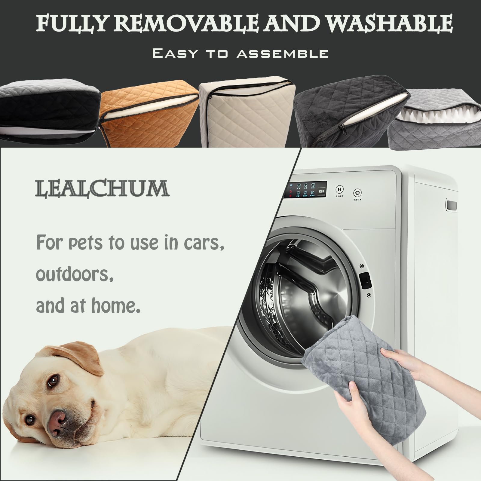 Three-strap installation demonstrates quick setup for on-the-go pet parents.
