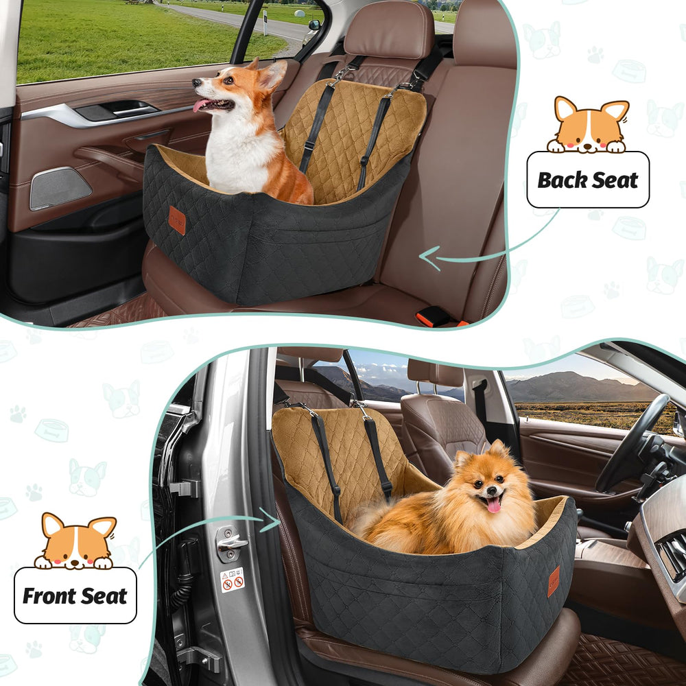 Lealchum Dog Booster Seat installation steps image guides easy setup in minutes.