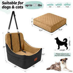 Lealchum Dog Booster Seat washable fabric zoom-in emphasizes easy removal and cleaning.