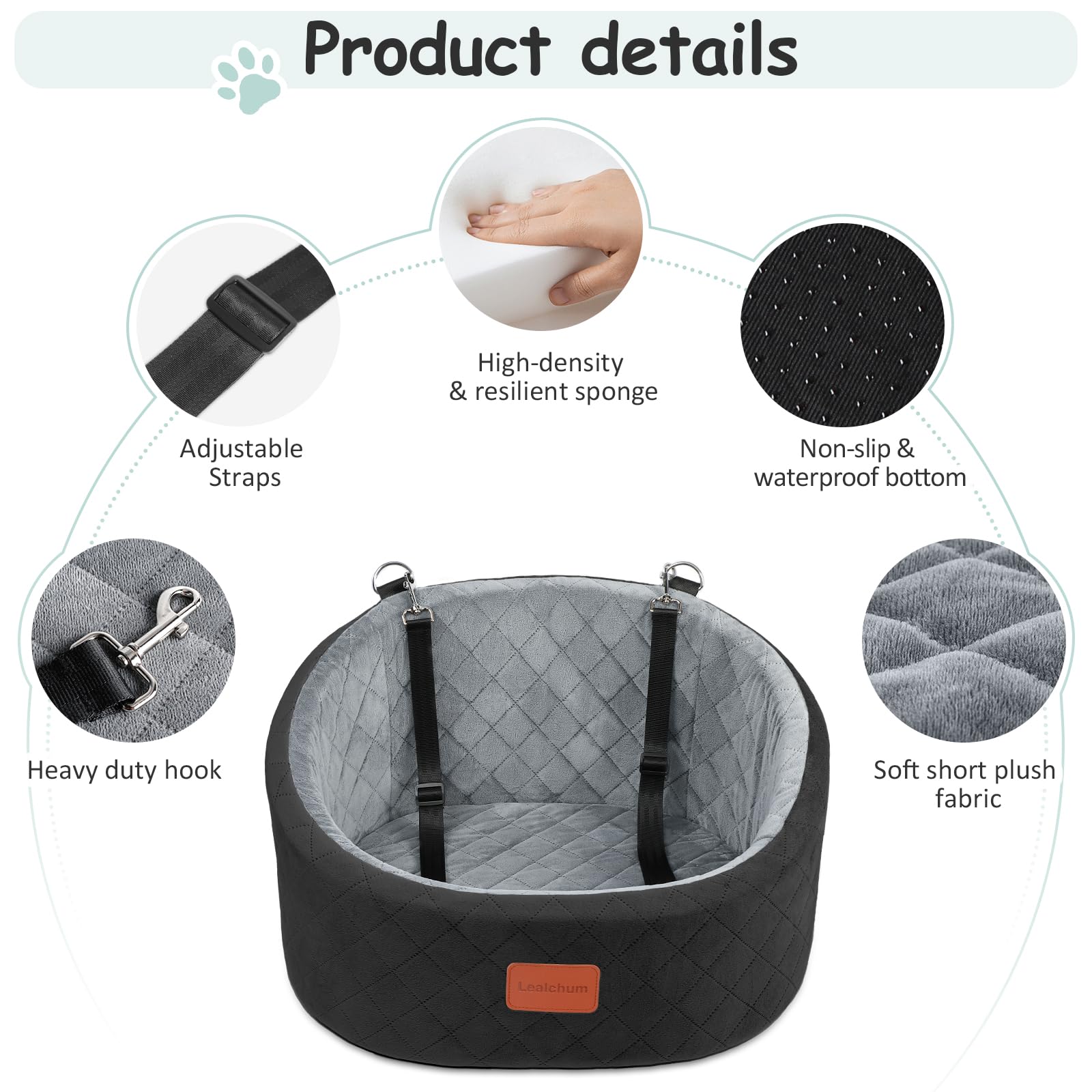 Lealchum car seat anti-slip base stabilizes on slick car floors