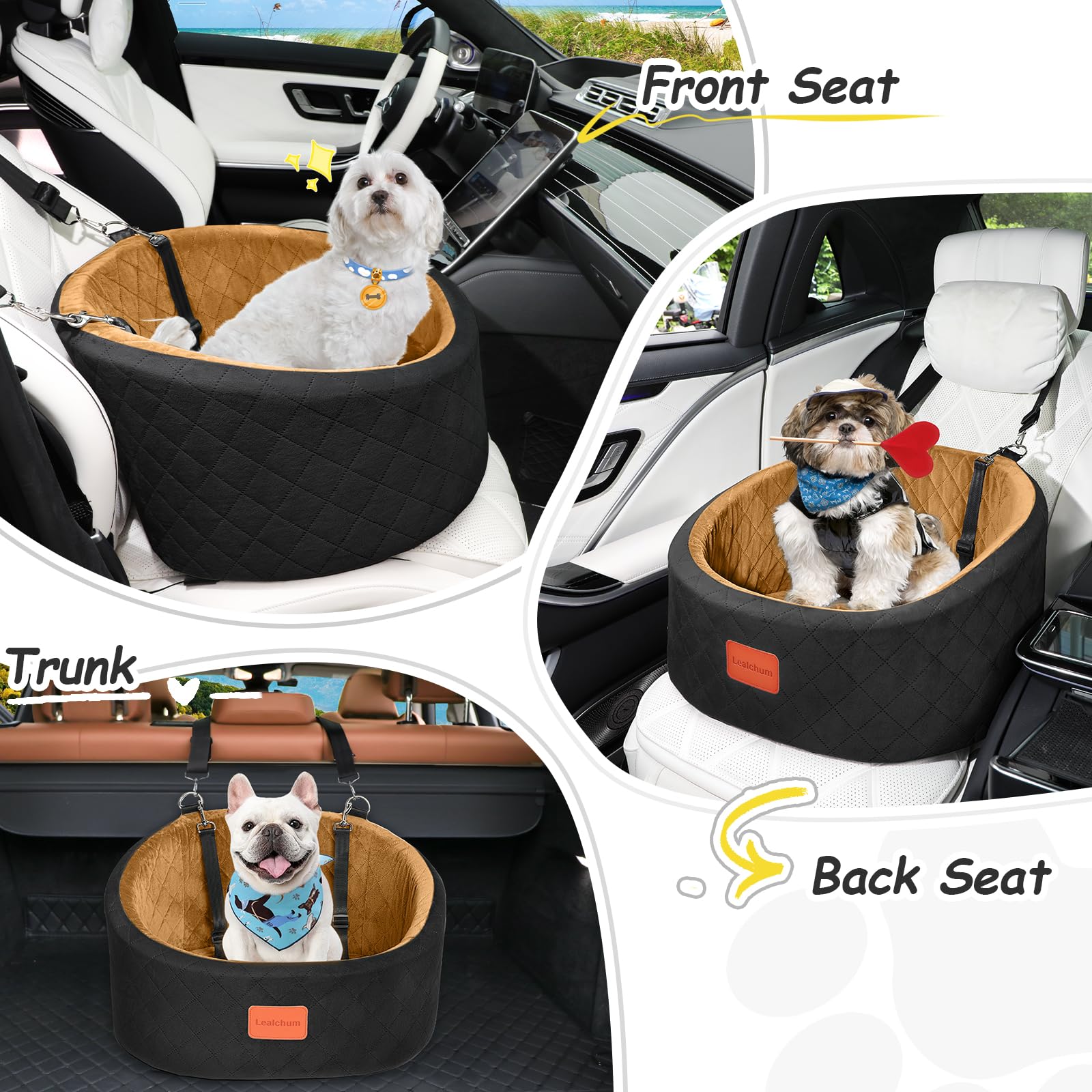 Lealchum dog car seat detachable-cover is easy to wash.