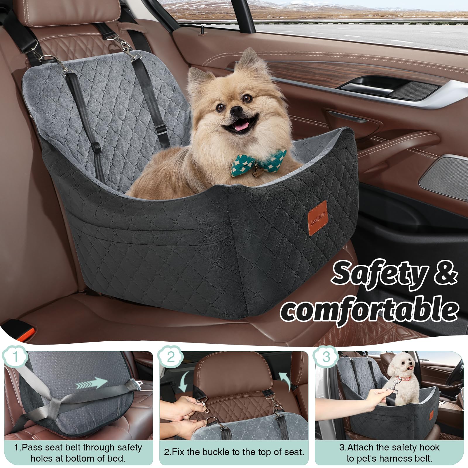 Lealchum easy-install straps simplify quick car-seat setup.
