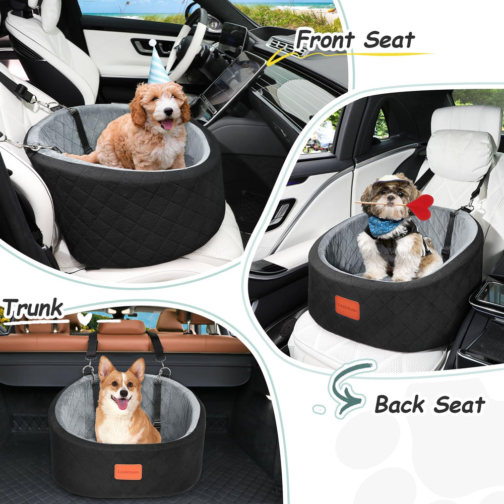 Lealchum dog car seat suitable for front and rear seat use