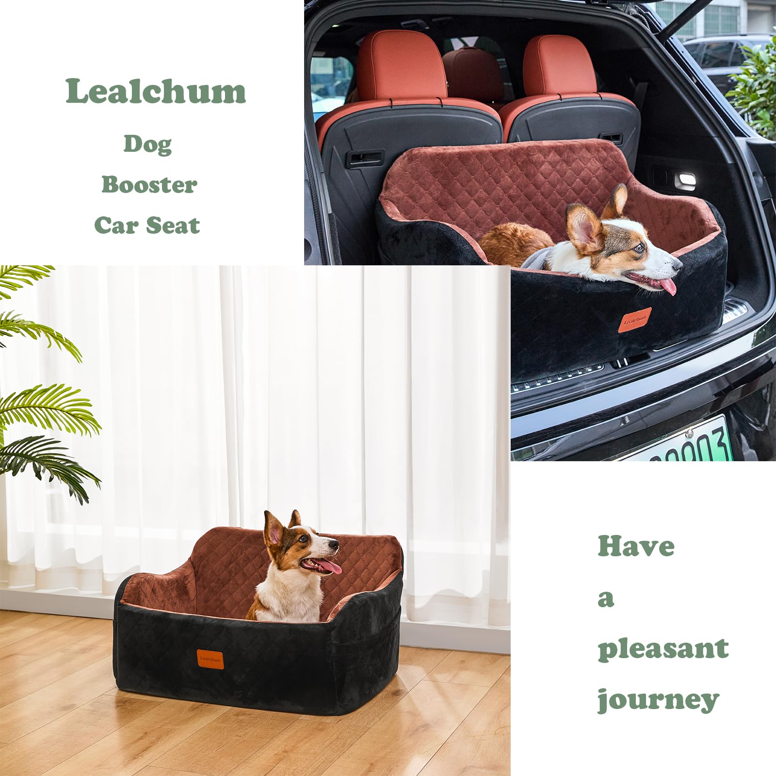 Lealchum dog car seat memory foam padding offers restful comfort on drives