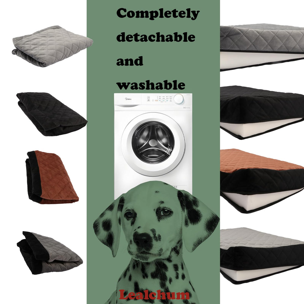 Lealchum dog car seat memory foam fill reduces fatigue.