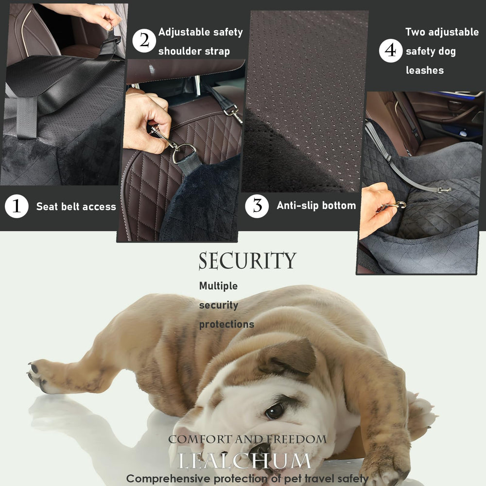 Lealchum dog car seat red back seat fit for rear passengers
