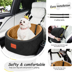 Lealchum dog car seat safety-leashes add security for journeys.