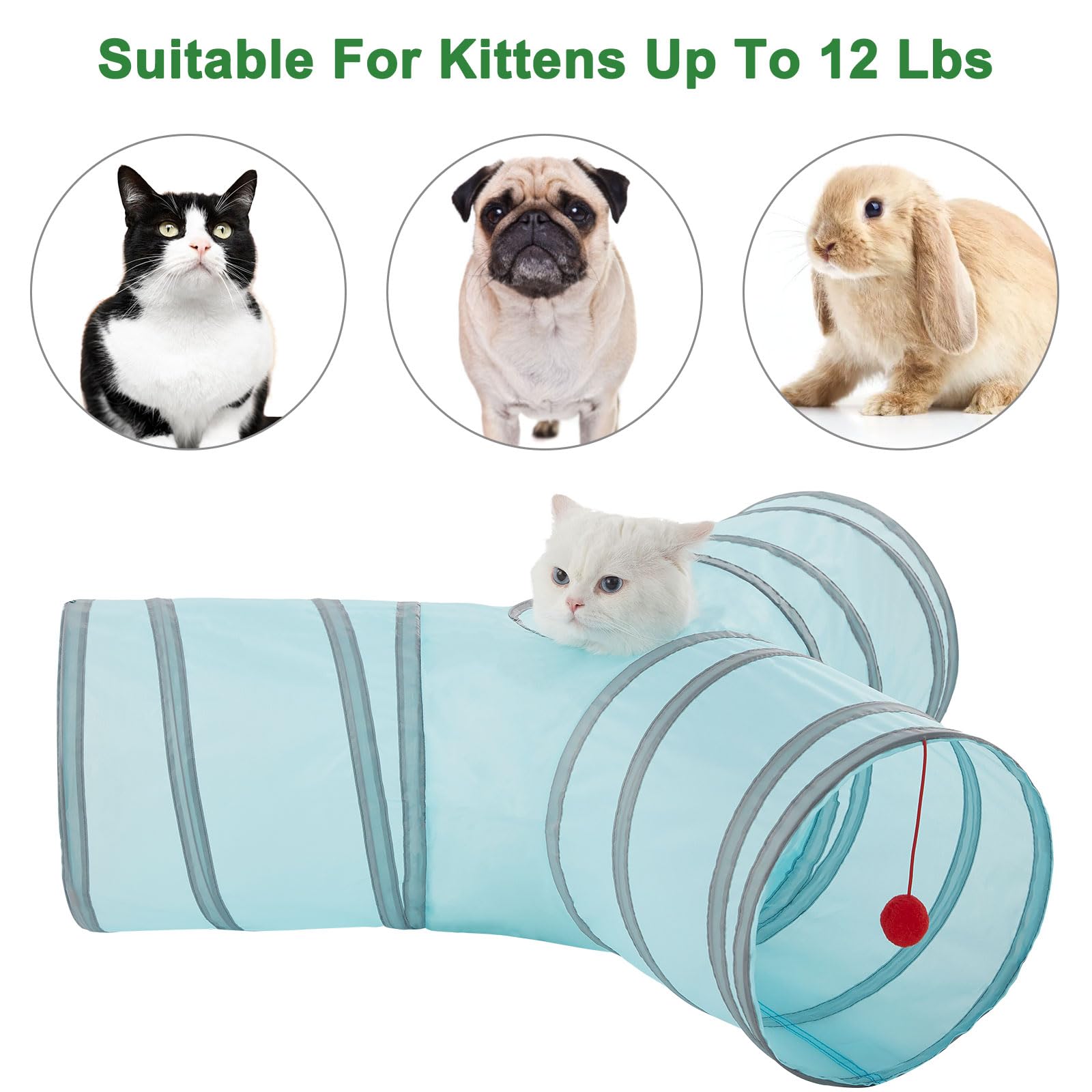 LeamStyle Home cat tunnels suitable for kittens, rabbits, and small pets