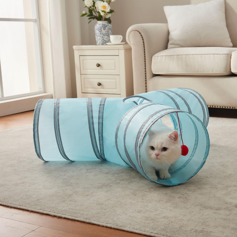 LeamStyle Home cat tunnels peek-hole promotes peek and pounce moments