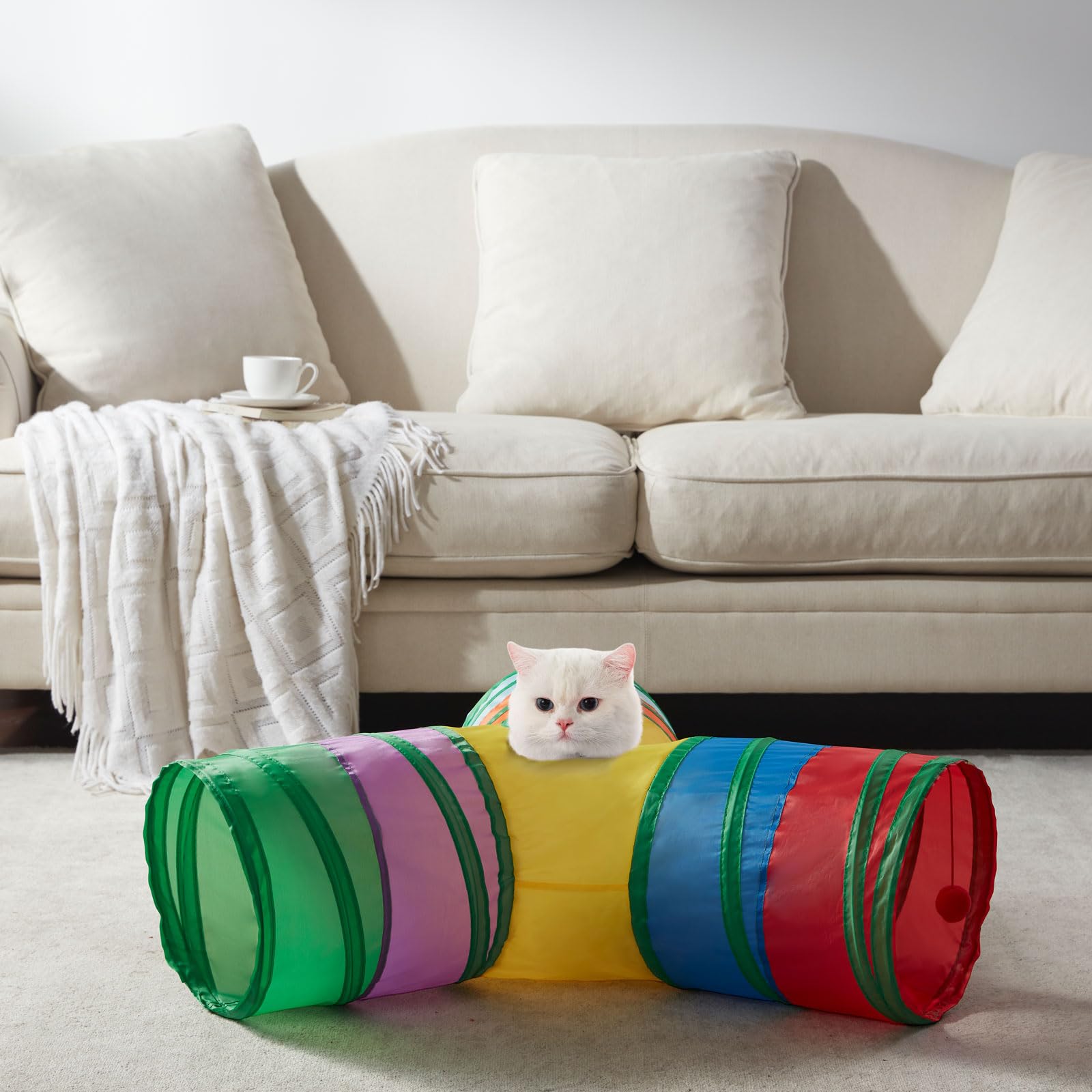 LeamStyle Home cat tunnel interior diameter 11 inches for cozy exploration