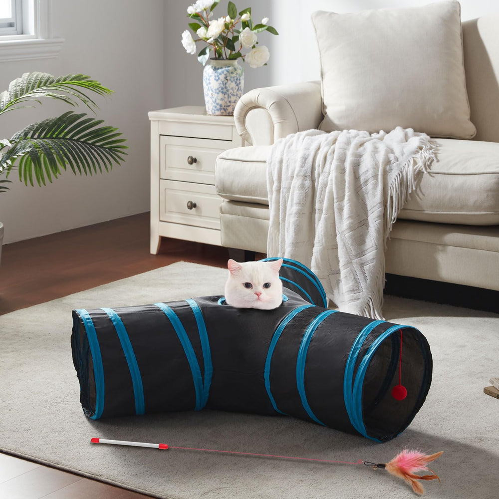 LeamStyle Home cat tunnel folded for compact storage