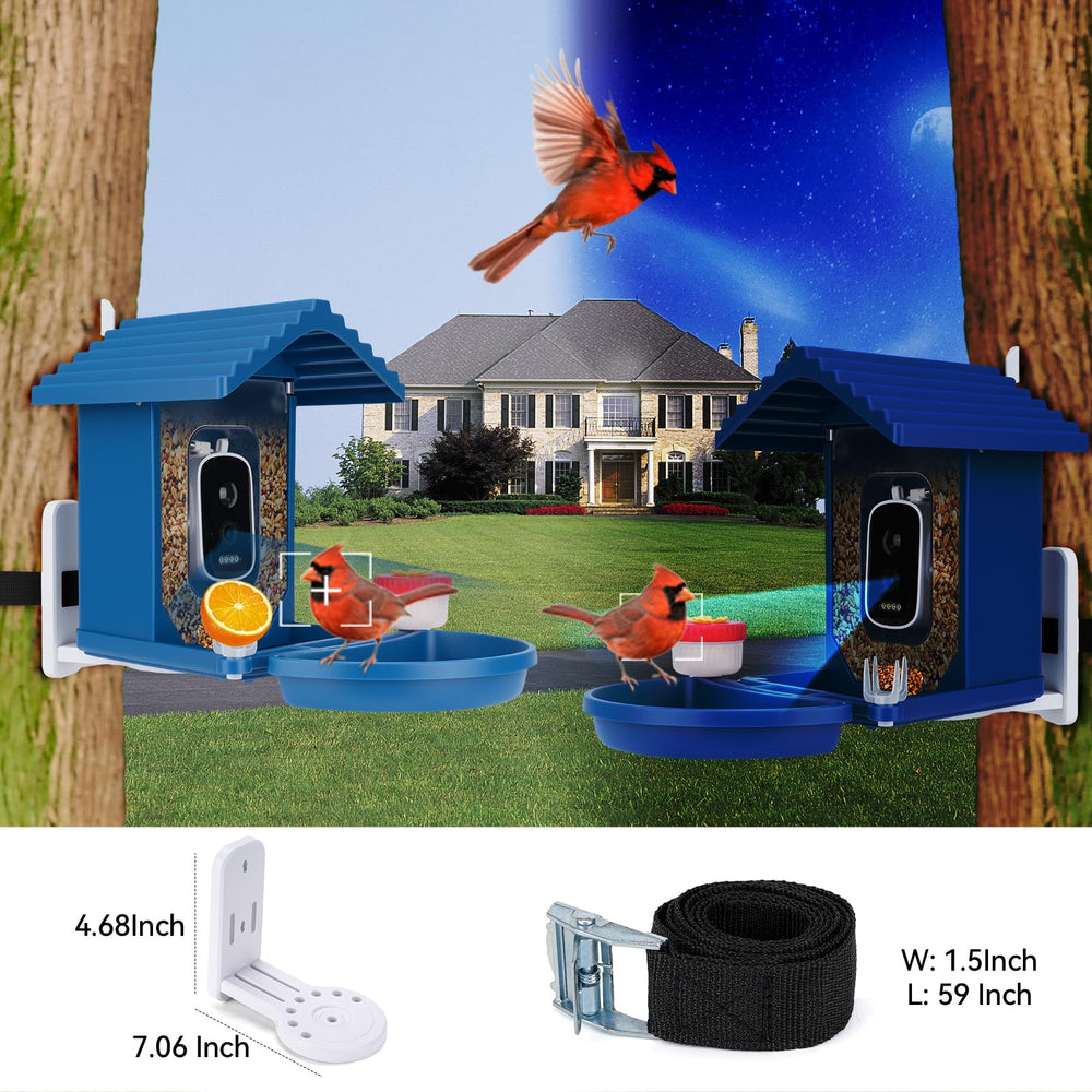Leapbird bird feeder external antenna image illustrates strong WiFi connectivity outdoors.