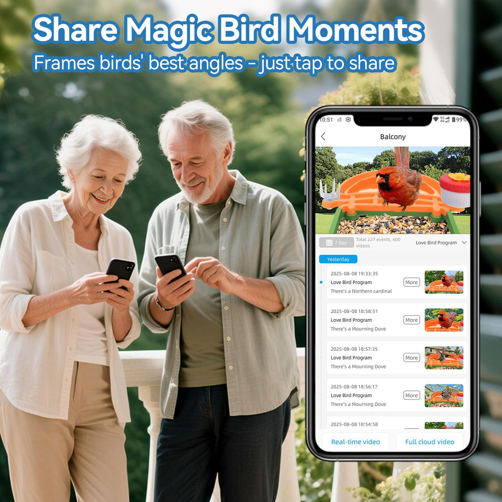 Leapbird day and night HD camera view captures clear feather details.