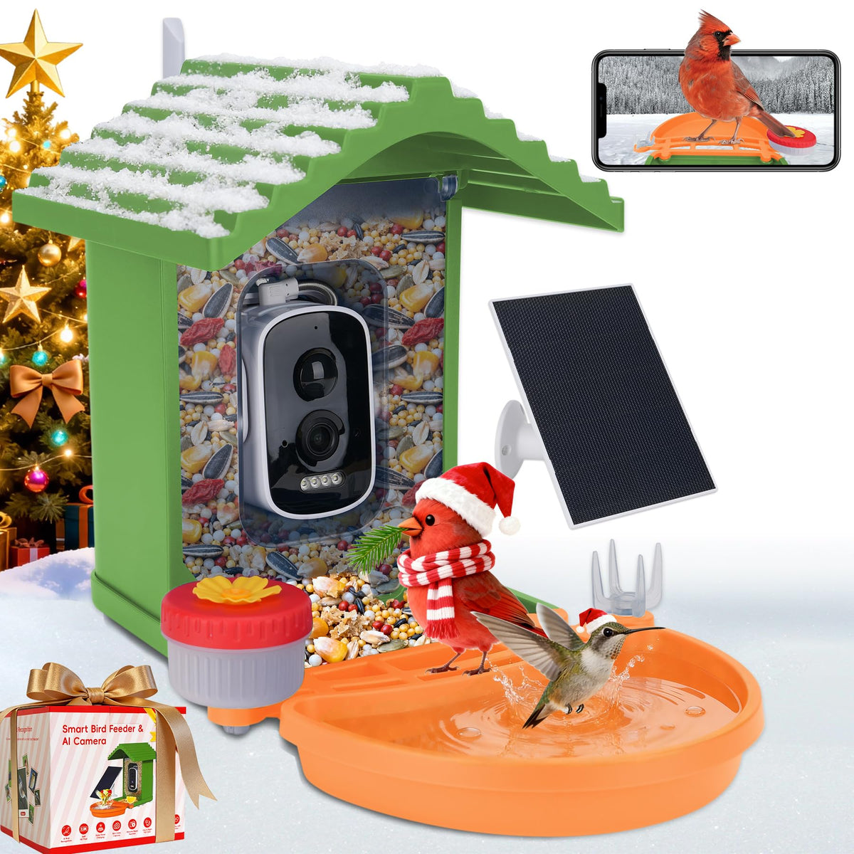 Leapbird smart bird feeder camera front view for close indoor bird watching.