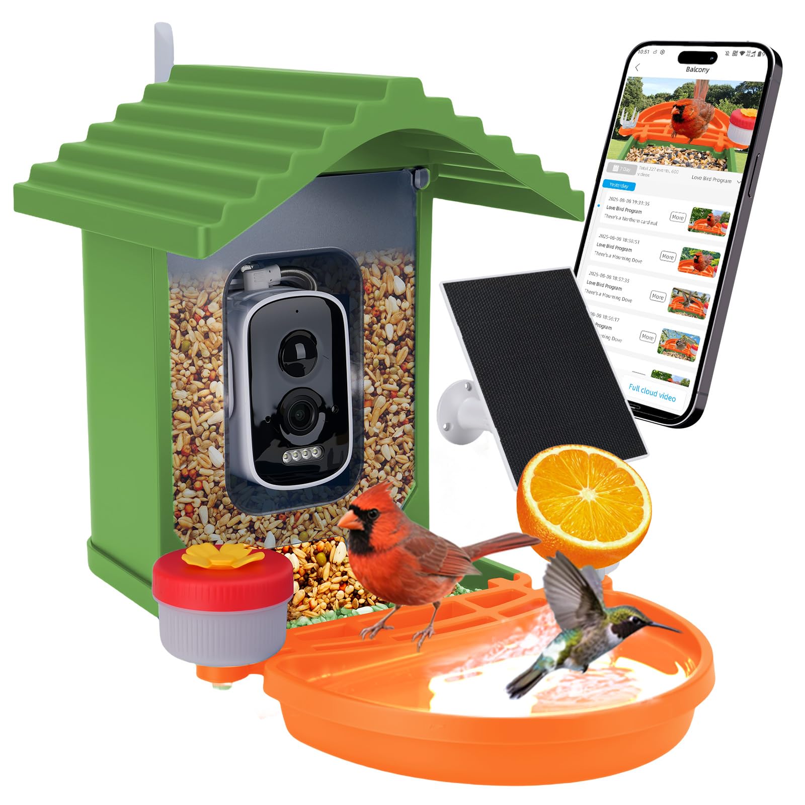 Leapbird solar powered exterior panels keep the camera running outdoors.