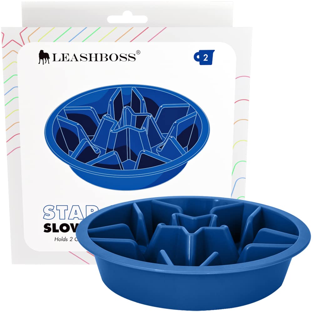 Leash Boss comedero lento 2 tazas, frente visible, ideal para comer despacio.