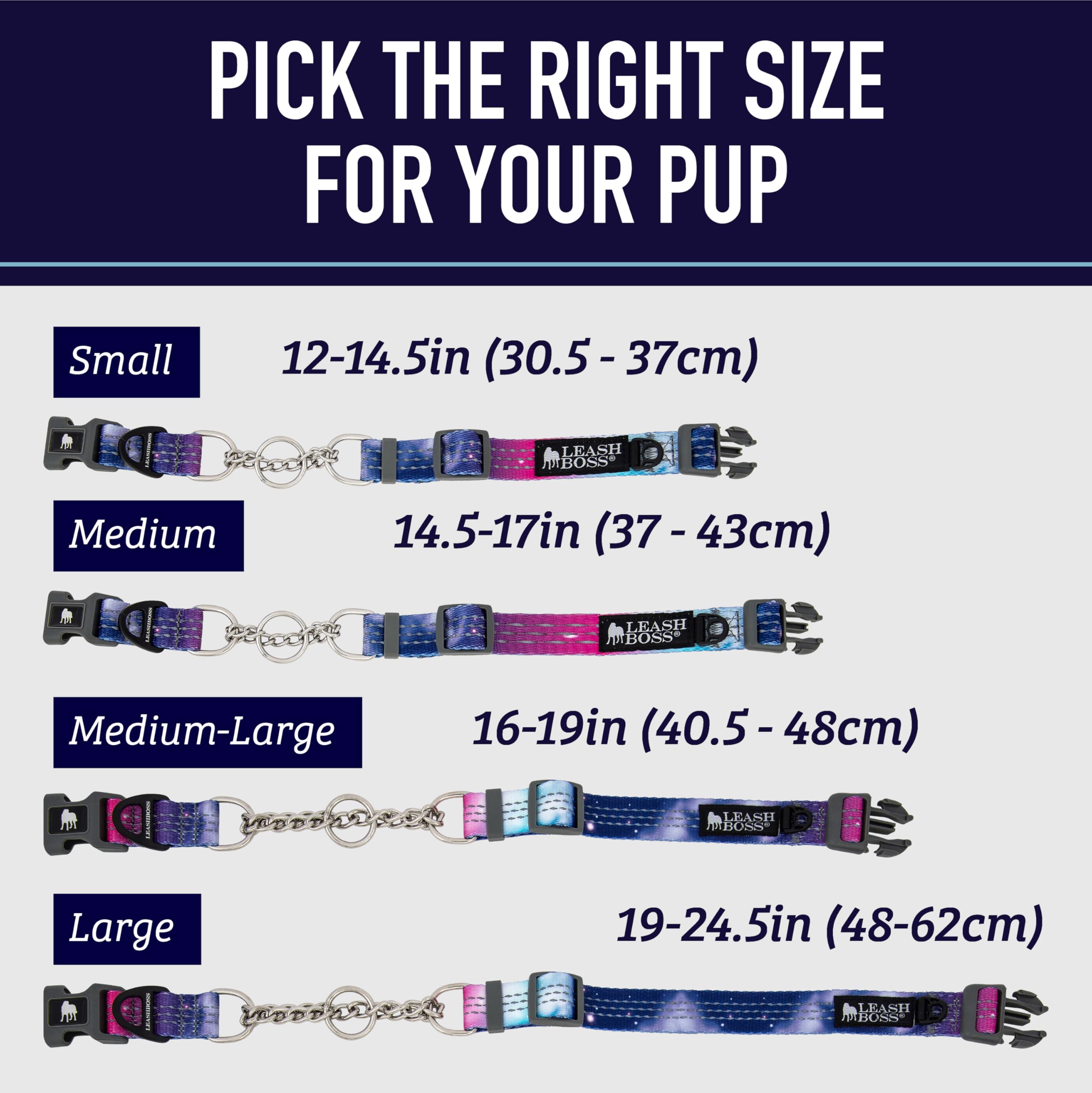 Leash Boss size guide helps pick the right fit for every dog
