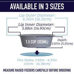 Leash Boss slow feeder bowl with raised-feeder fit prevents gulping during meals.