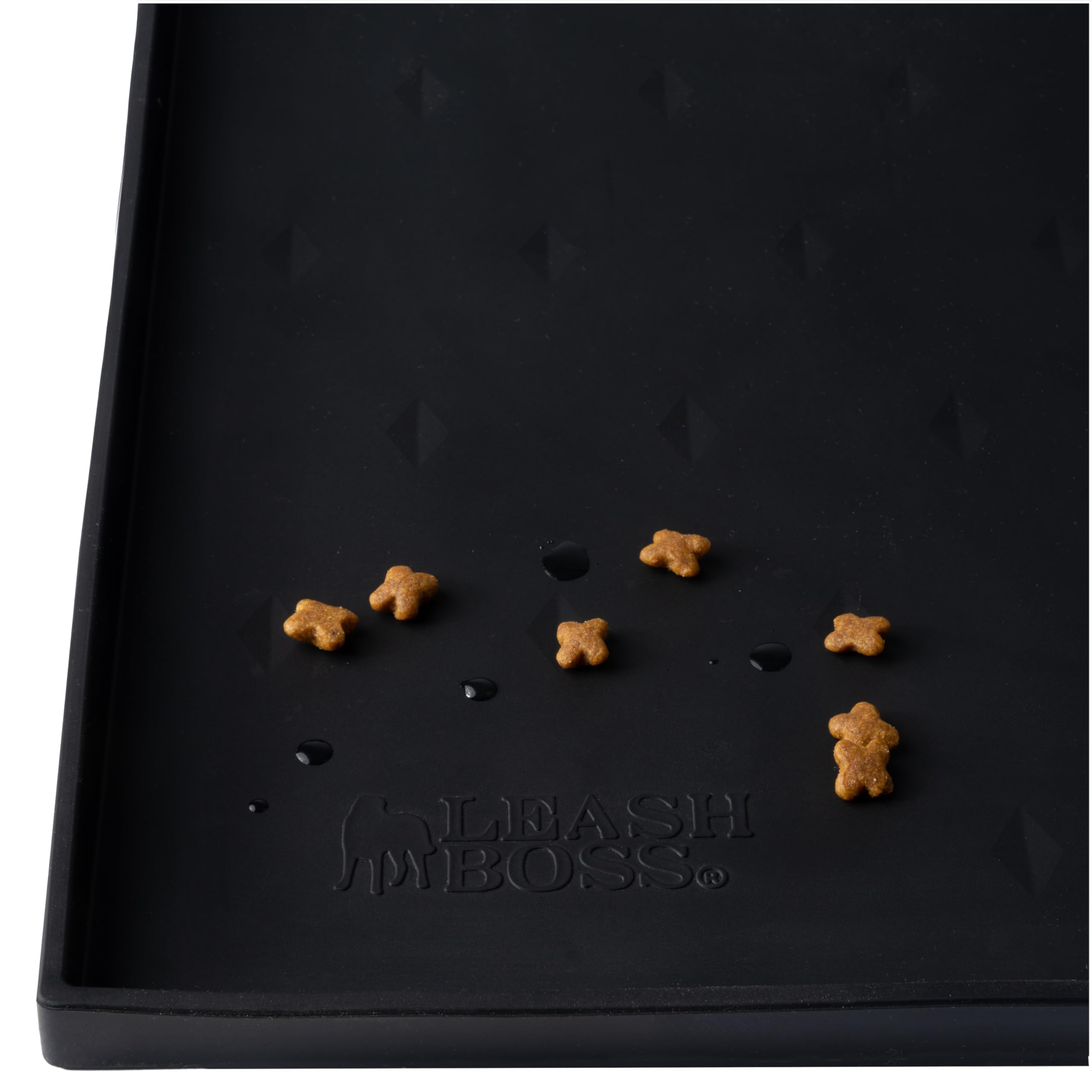 Leash Boss XXL dog food mat front view protects floors during meals