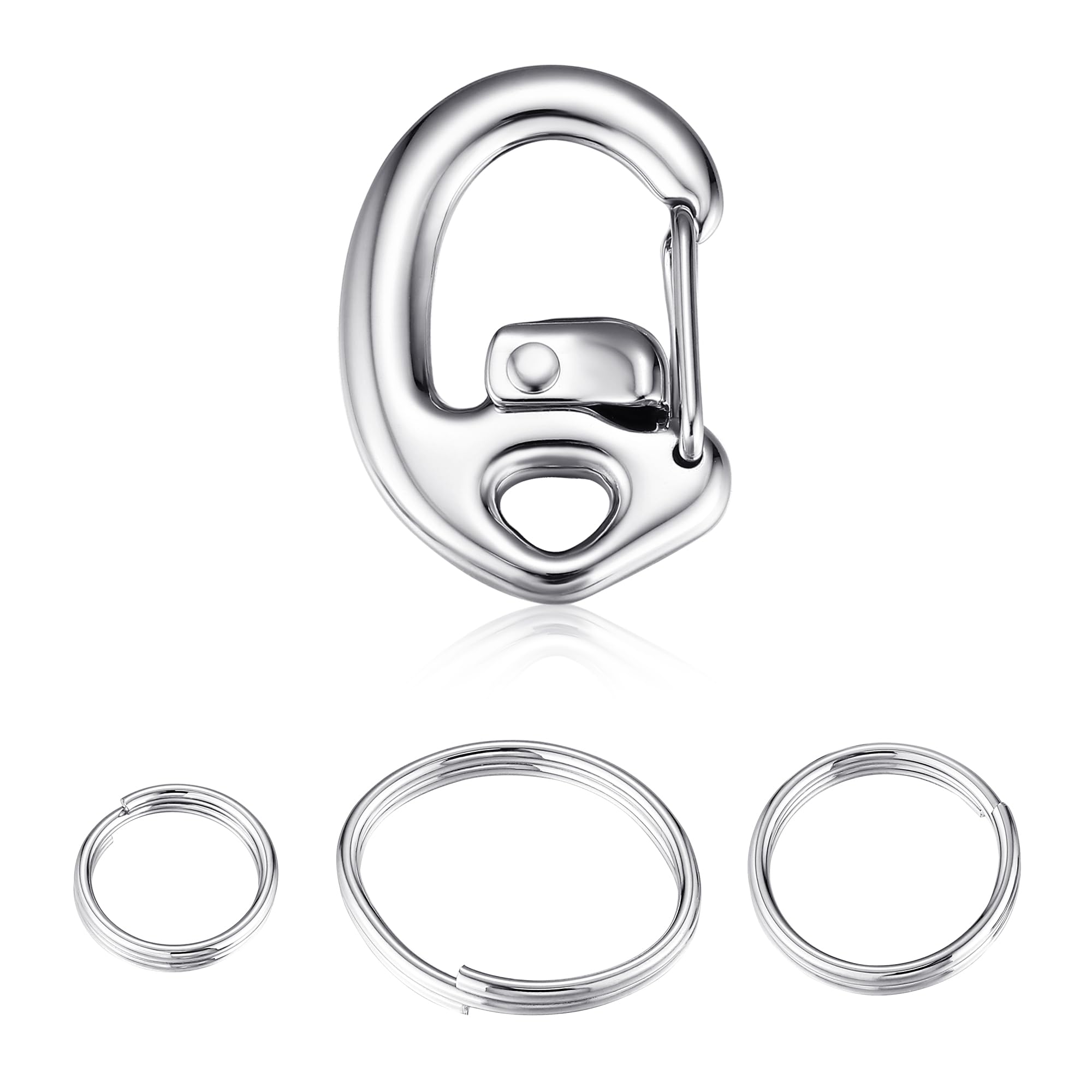 Leash King Fliplock carabiner dog tag clip securely attaches ID tags on collars