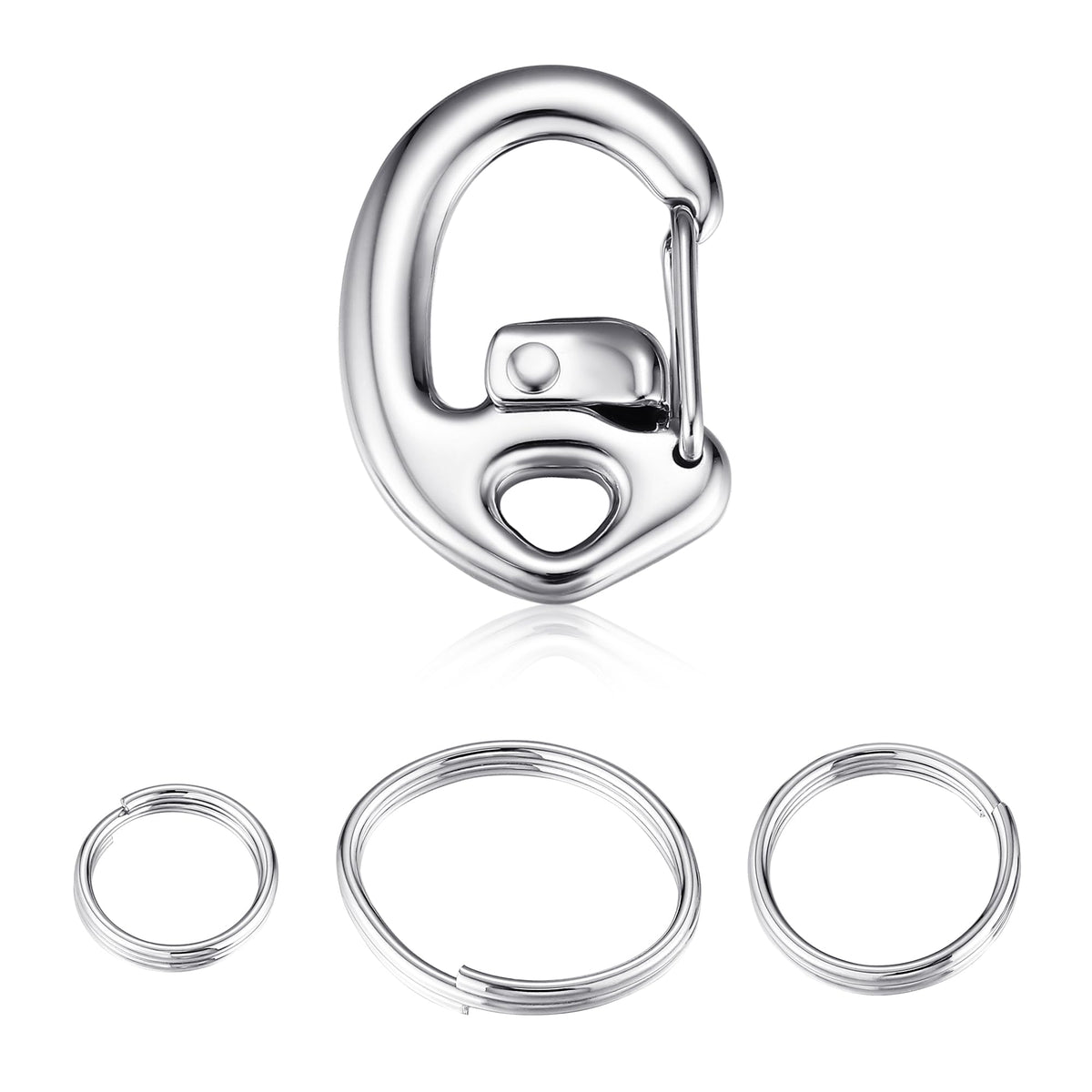 Leash King Fliplock carabiner dog tag clip securely attaches ID tags on collars