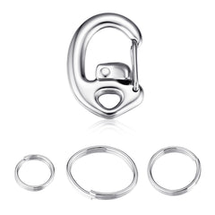 Leash King Fliplock carabiner dog tag clip securely attaches ID tags on collars