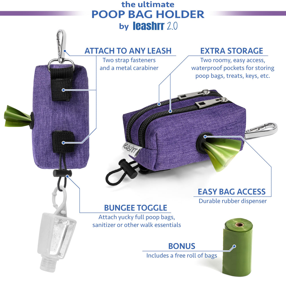 Leashrr 2.0 waterproof pockets opened, stash treats and keys while walking.