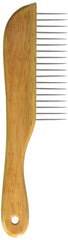 Leather Brothers Omni-Pet bamboo handle detangling in action for gentle grooming