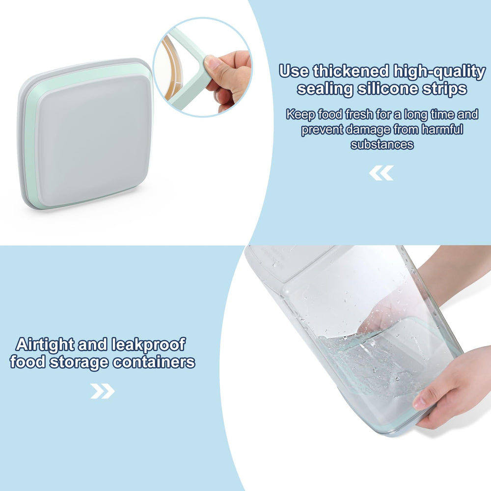 LEAWALK 2-pack airtight container side view highlights stackable design.