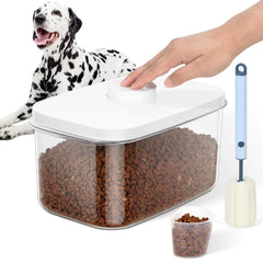 LEAWALK 6lbs dog-cat storage container with see-through barrel for easy pet food monitoring