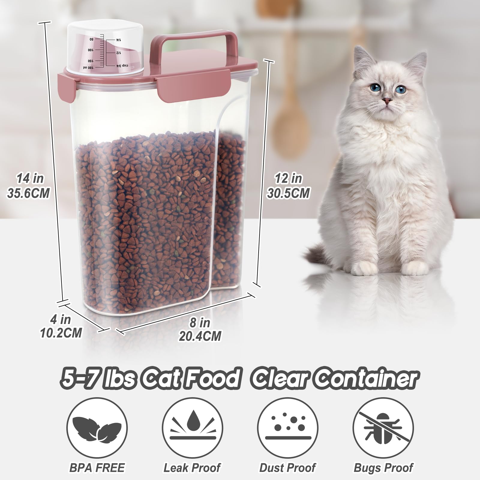 LEAWALK airtight container seal lid keeps food dry and pest-free.