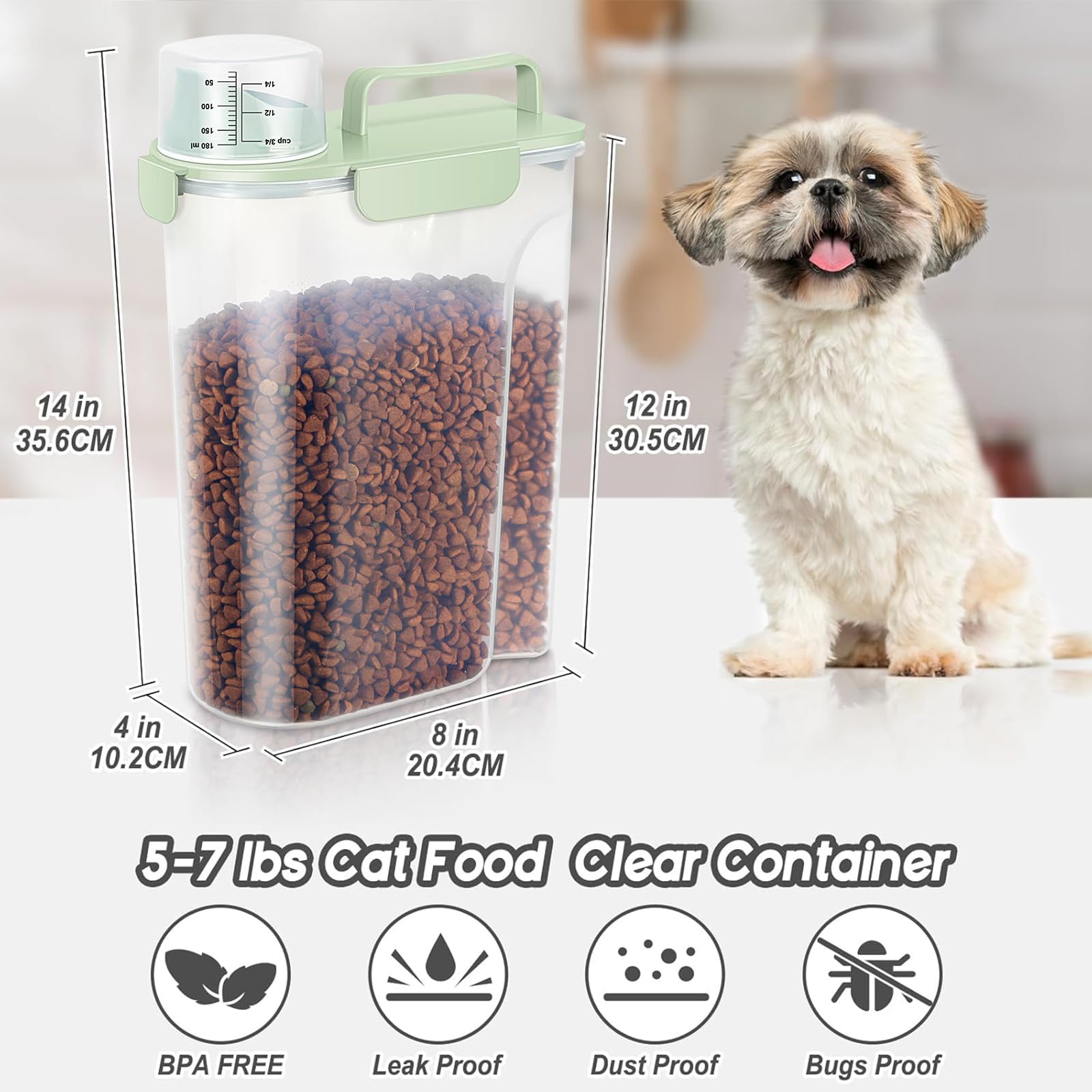 LEAWALK airtight-seal with four snaps protects pet food from moisture and dust.