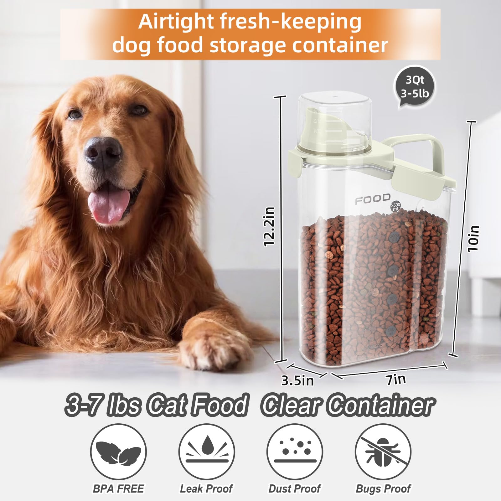 LEAWALK BPA-free plastic material ensures safe storage of dry goods